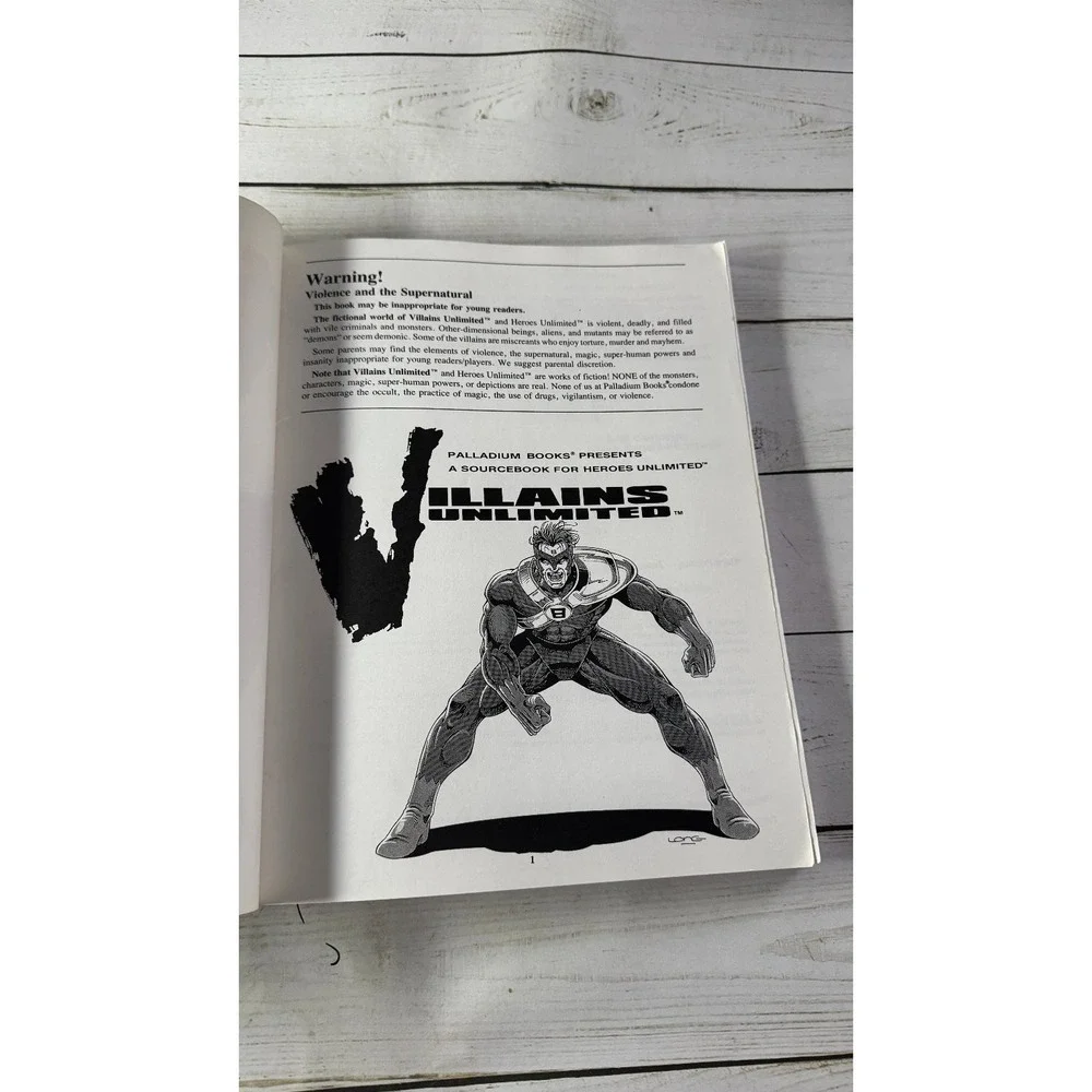 Villains Unlimited‎ Long Siembieda 1996 Third Print RPG Palladium Books